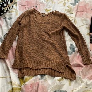 Charlotte Russe pink/brown oversized sweater